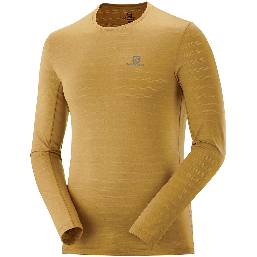 SALOMON XA LS M Philippines - Men's Tops - Brown | 342691-PFQ